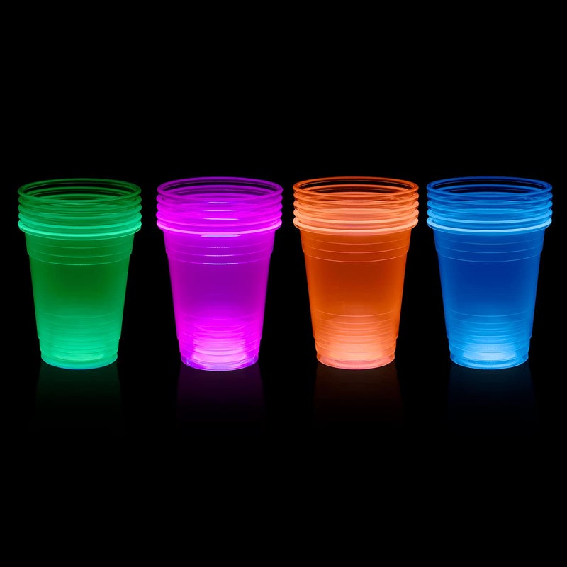 Party Essentials Soft Plastic 12-Ounce Party Cups/ Tumblers, Assorted Neon, 80-Count - Image 2